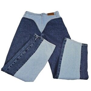 NASTY GAL High Waist Color Block Denim Jeans Womens 4 Straight Leg Streetwear
